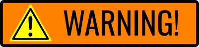 Symbol in Orange with the word Warning! on it