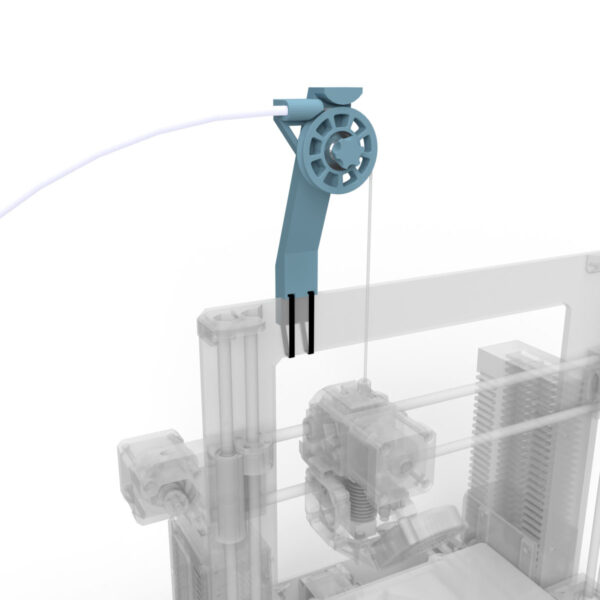 Rendering Filament Umlenkrolle auf 3D Drucker montiert