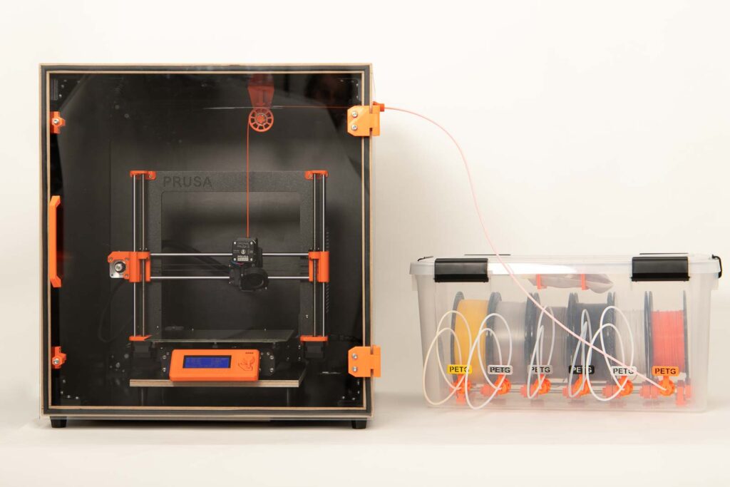 Build a DIY 3D printer enclosure and connect the filament drying box