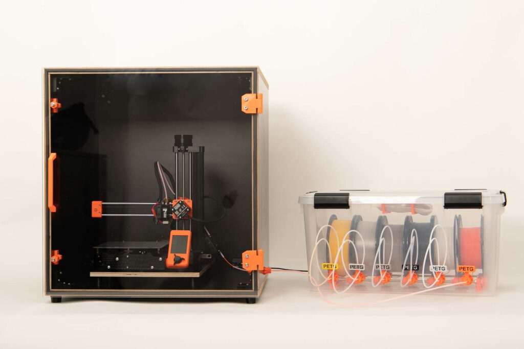 DIY 3D Drucker Gehäuse bauen und die Filament Trockenbox anschließen