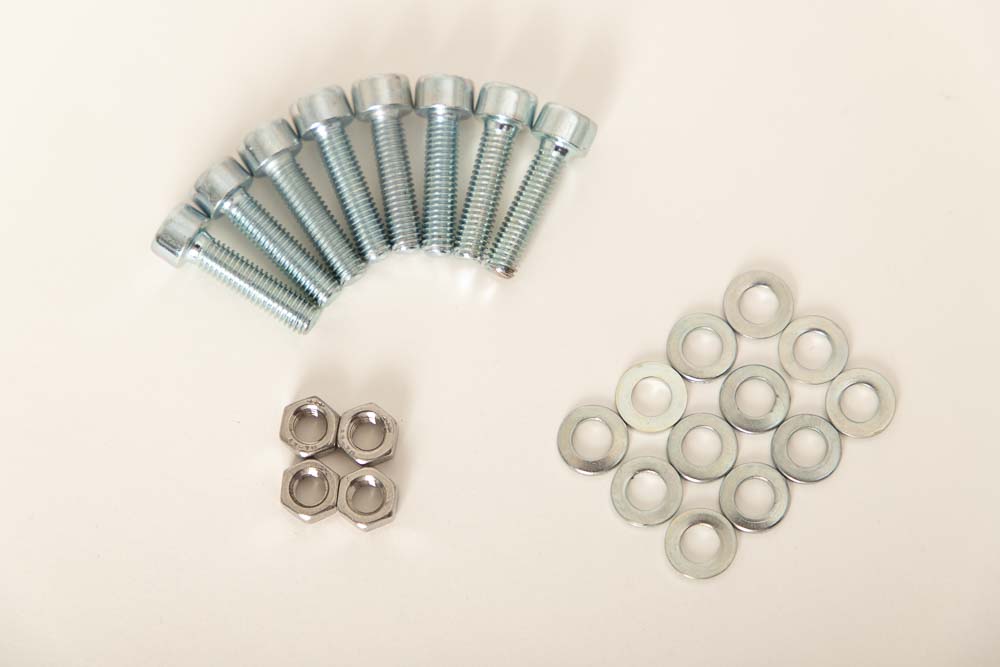 M5 nuts, M5 x 20 cylinder head screw and M5 washer