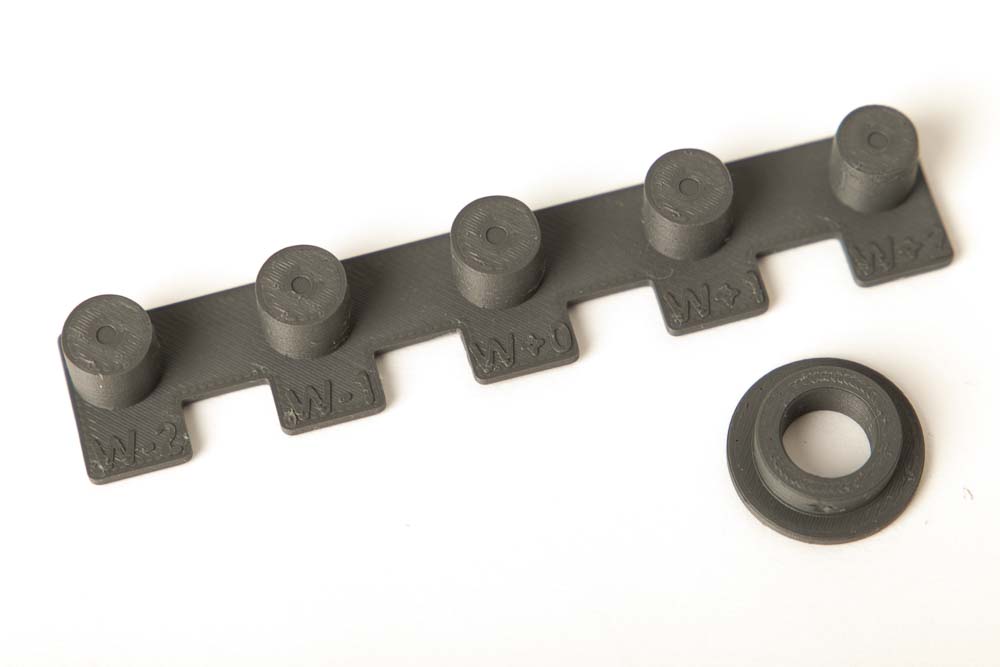 3D gedruckte Klemmverbindung mit Konus und Klemmring mit unterschiedlichen Spalten zwischen den beiden Teilen zur Bestimmung der idealen Abmessungen