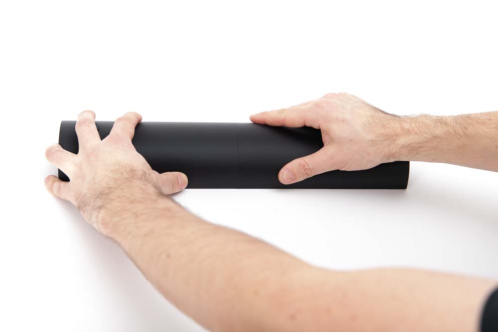 Ceiling panel parts are pressed together until the adhesive has dried