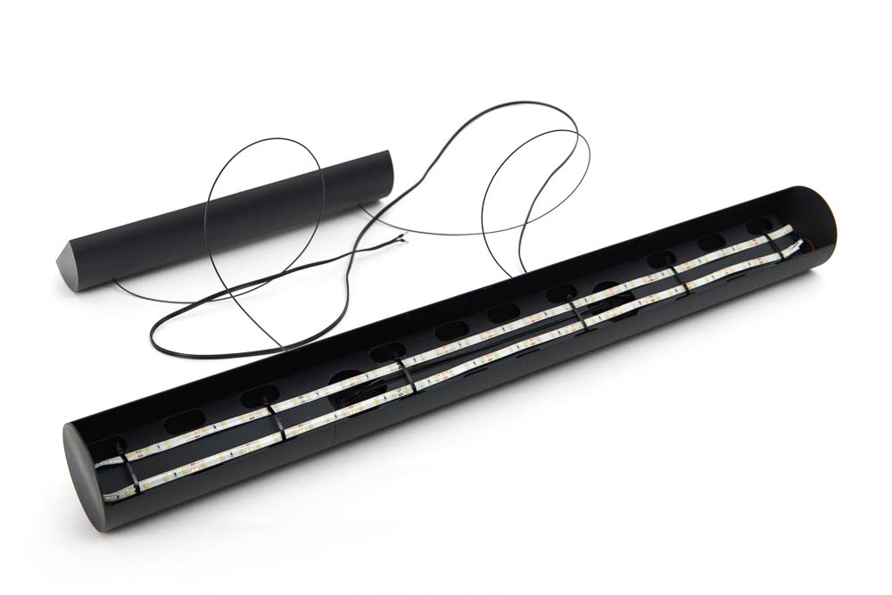 3D printed Pendant Light with installed LED strips ready for electronics connection