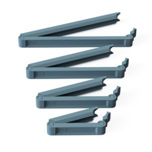 Rendering der 3D DruckVerschlussclips für Beutel - dargestellt sind alle vier Größen der STL Dateien